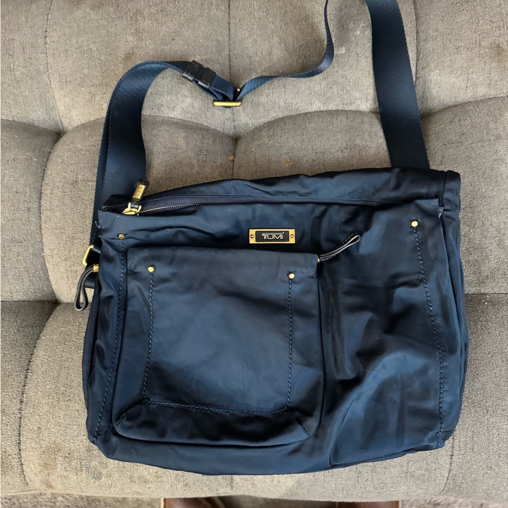 Tumi Navy Crossbody Messenger Bag